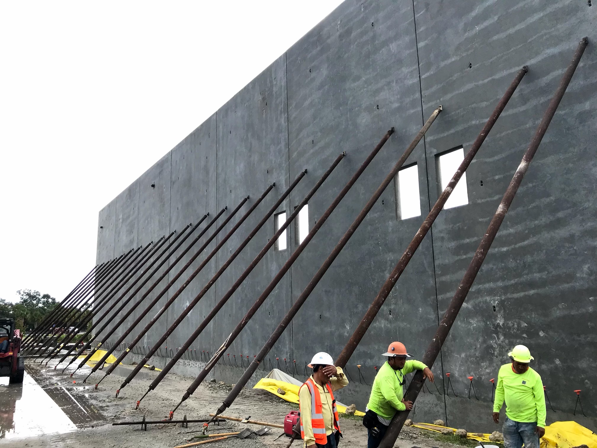 Building exterior with a row of narrow windows